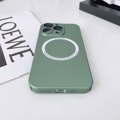 For iPhone 13 Magsafe Magnetic PC Shockproof Phone Case With Camera Lens(Green) - iPhone 13 Cases by buy2fix | Online Shopping UK | buy2fix