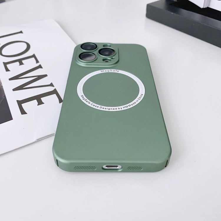 For iPhone 12 Pro Max Magsafe Magnetic PC Shockproof Phone Case With Camera Lens(Green) - iPhone 12 Pro Max Cases by buy2fix | Online Shopping UK | buy2fix