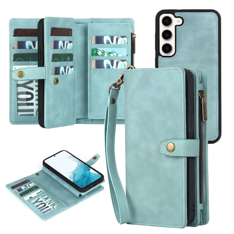 For Samsung Galaxy A71 4G Zipper Wallet Detachable MagSafe Leather Phone Case(Blue) - Galaxy Phone Cases by buy2fix | Online Shopping UK | buy2fix