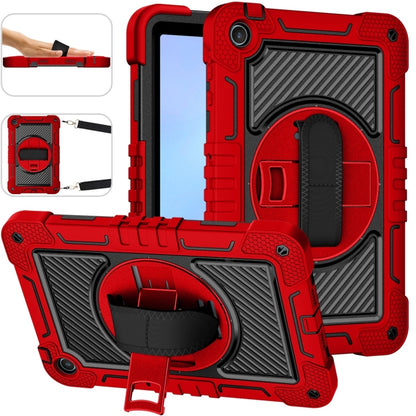 For Huawei MatePad SE 10.4 360 Degree Rotation PC Contrast Silicone Tablet Case(Red + Black) - For Huawei by buy2fix | Online Shopping UK | buy2fix
