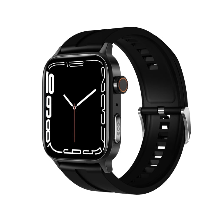 GT22 1.85 inch TFT Screen Silicone Band Health Smart Watch, Support Bluetooth Call / Plateau Blood Oxygen / Body Temperature / Arrhythmia / TI Heart Rate Monitoring(Black) - Smart Watches by buy2fix | Online Shopping UK | buy2fix