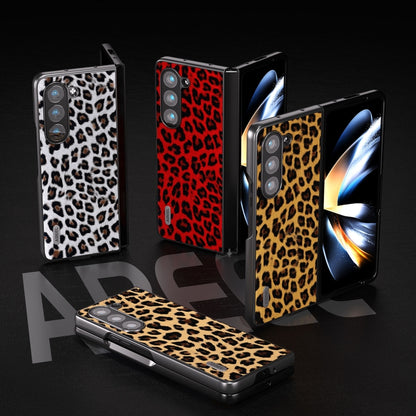 For Samsung Galaxy Z Fold5 ABEEL Black Edge Leopard Phone Case(Champagne Gold) - Galaxy Z Fold5 Cases by buy2fix | Online Shopping UK | buy2fix