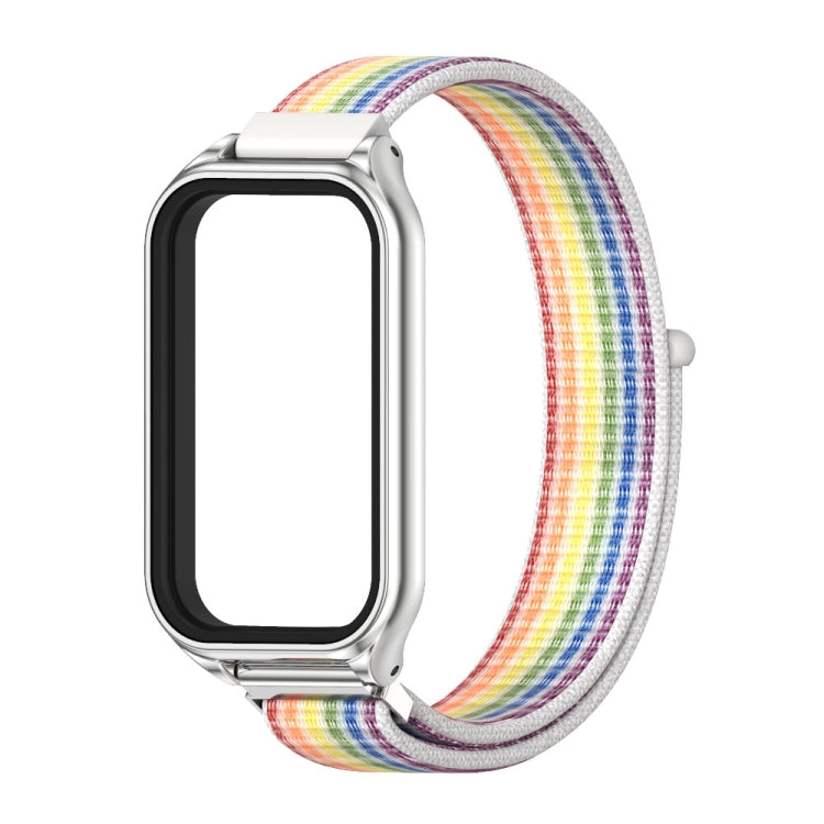 For Redmi Band 2 Mijobs Metal Shell Breathable Nylon Loop Watch Band(Colorful Silver) - Watch Bands by MIJOBS | Online Shopping UK | buy2fix