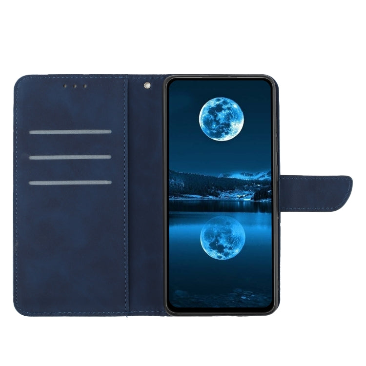 For Xiaomi POCO X5 Pro Stitching Embossed Leather Phone Case(Blue) - Xiaomi Cases by buy2fix | Online Shopping UK | buy2fix