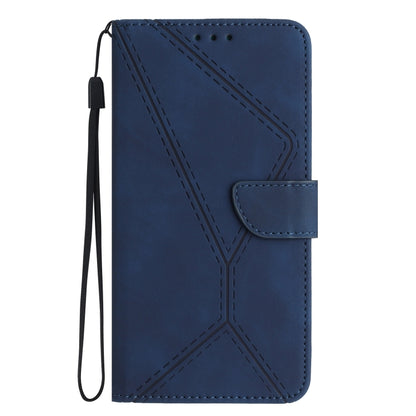 For Xiaomi POCO C40 Stitching Embossed Leather Phone Case(Blue) - Xiaomi Cases by buy2fix | Online Shopping UK | buy2fix