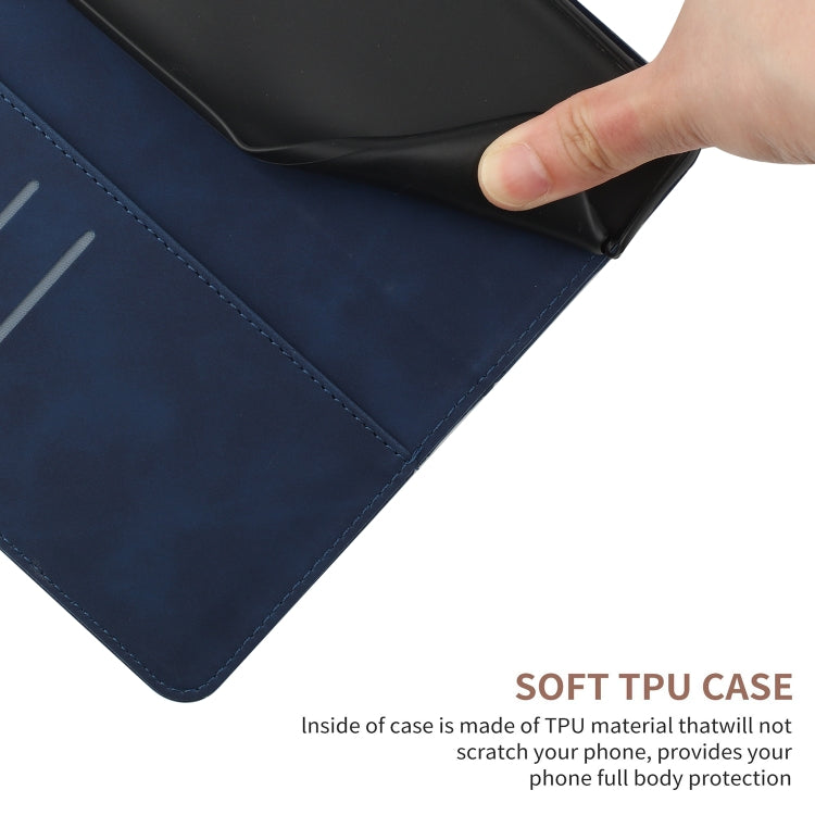 For Xiaomi POCO C40 Stitching Embossed Leather Phone Case(Blue) - Xiaomi Cases by buy2fix | Online Shopping UK | buy2fix