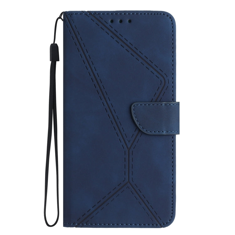 For Xiaomi POCO M5 / M4 5G Stitching Embossed Leather Phone Case(Blue) - Xiaomi Cases by buy2fix | Online Shopping UK | buy2fix