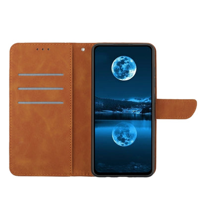 For Xiaomi Redmi 11A Stitching Embossed Leather Phone Case(Brown) - Xiaomi Cases by buy2fix | Online Shopping UK | buy2fix