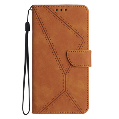 For Xiaomi 12T / 12T Pro Stitching Embossed Leather Phone Case(Brown) - Xiaomi Cases by buy2fix | Online Shopping UK | buy2fix