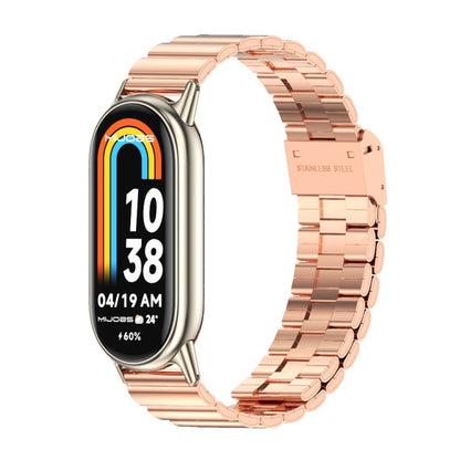 For Xiaomi Mi Band 8 / 9 / 9 NFC Mijobs Bamboo Buckle Stainless Steel Watch Band(Rose Gold+Light Gold) - Watch Bands by MIJOBS | Online Shopping UK | buy2fix