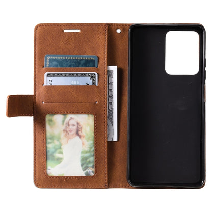 For Redmi Note 12 Pro 5G Global Skin Feel Splicing Horizontal Flip Leather Phone Case(Brown) - Note 12 Pro Cases by buy2fix | Online Shopping UK | buy2fix