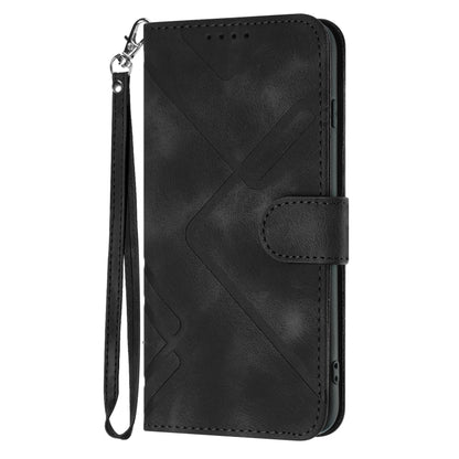 For Honor Magic5 Lite 5G Line Pattern Skin Feel Leather Phone Case(Black) - Honor Cases by buy2fix | Online Shopping UK | buy2fix