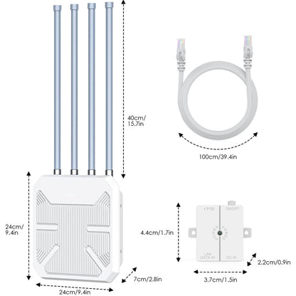 Wavlink WN573HX1 WiFi 6 AX1800 Dual Band Long Range Outdoor WiFi Extender(US Plug) - Broadband Amplifiers by WAVLINK | Online Shopping UK | buy2fix