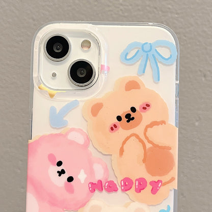 For iPhone 13 Pro IMD Cute Animal Pattern Phone Case(Bear) - iPhone 13 Pro Cases by buy2fix | Online Shopping UK | buy2fix