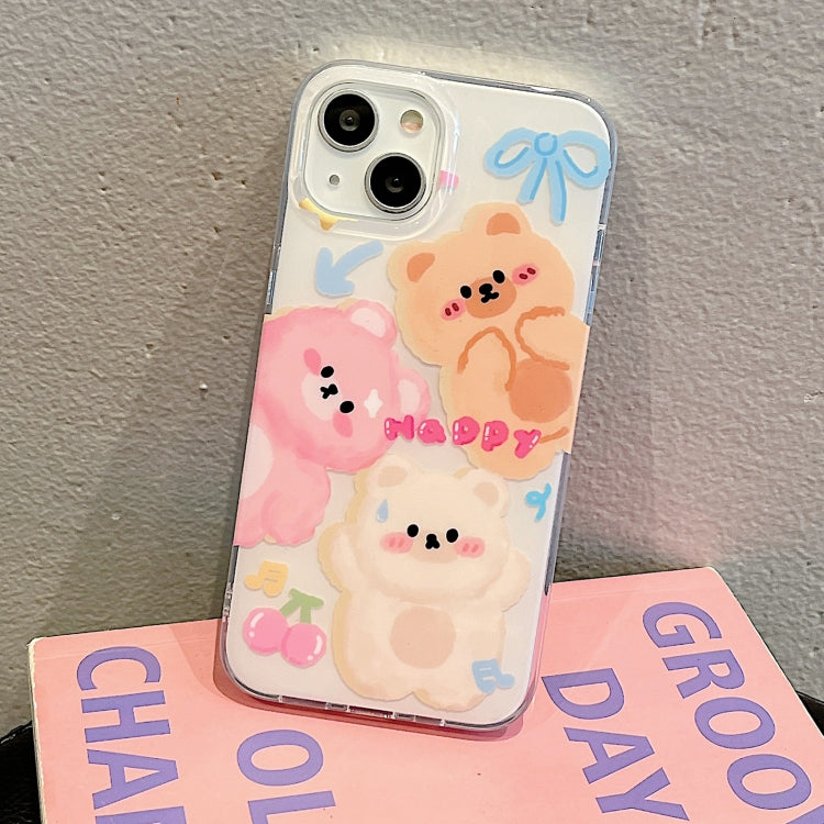 For iPhone 12 IMD Cute Animal Pattern Phone Case(Bear) - iPhone 12 / 12 Pro Cases by buy2fix | Online Shopping UK | buy2fix