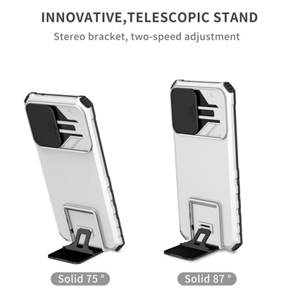 For Samsung Galaxy S20 FE Stereoscopic Holder Sliding Camshield Phone Case(White) - Galaxy S20 FE Cases by buy2fix | Online Shopping UK | buy2fix