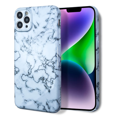 For iPhone 12 Pro Marble Pattern Phone Case(Green White) - iPhone 12 / 12 Pro Cases by buy2fix | Online Shopping UK | buy2fix