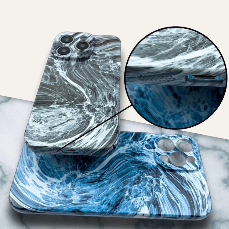 For iPhone 12 Pro Marble Pattern Phone Case(Blue White) - iPhone 12 / 12 Pro Cases by buy2fix | Online Shopping UK | buy2fix