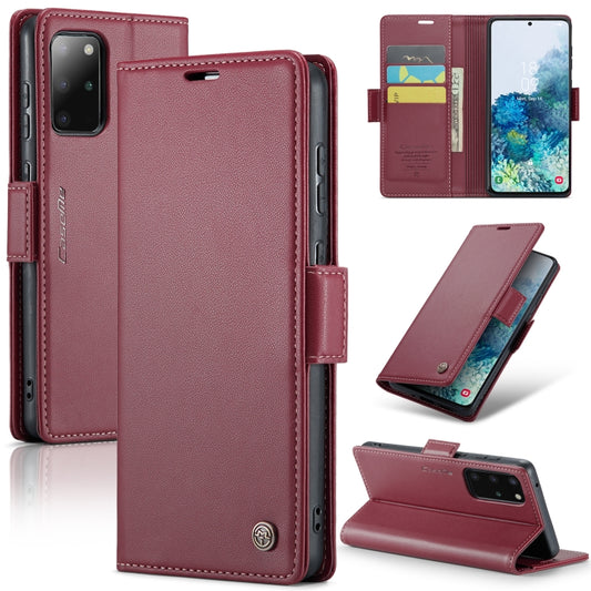 For Samsung Galaxy S20+ CaseMe 023 Butterfly Buckle Litchi Texture RFID Anti-theft Leather Phone Case(Wine Red) - Galaxy Phone Cases by CaseMe | Online Shopping UK | buy2fix