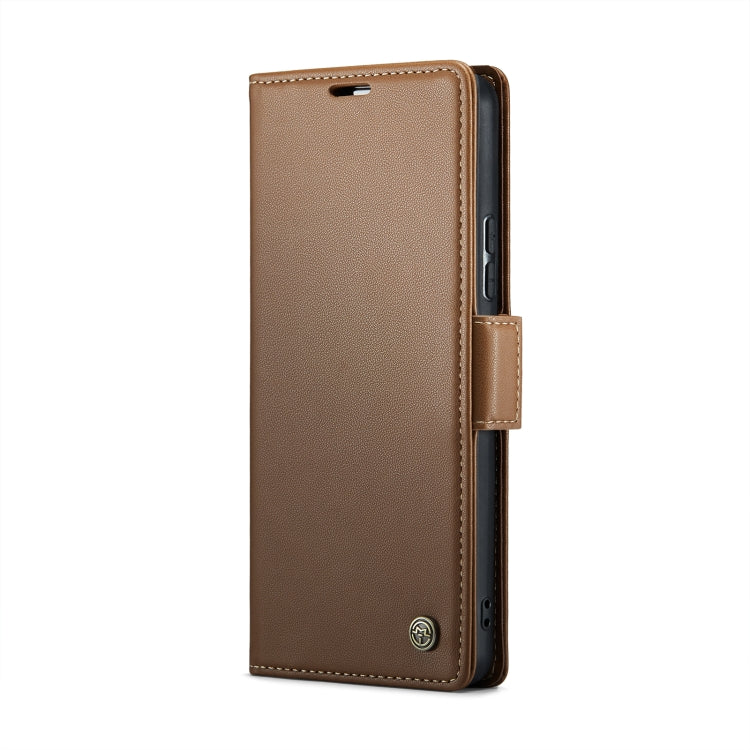 CaseMe 023 Butterfly Buckle Litchi Texture RFID Anti-theft Leather Phone Case For Xiaomi Redmi Note 11 Pro 5G Global/Redmi Note 11 Pro Global(Brown) - Redmi Note 11 Pro Case by CaseMe | Online Shopping UK | buy2fix