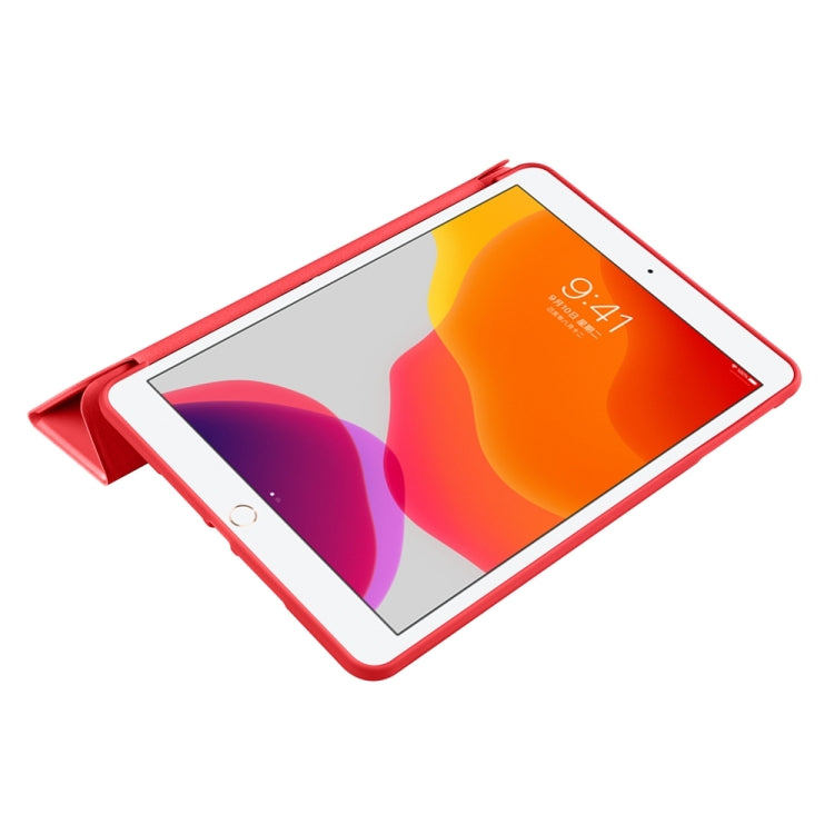 For iPad 9.7 2018 / 2017 / Air 2 / Air 3-folding TPU Horizontal Flip Leather Tablet Case with Holder(Red) - iPad 9.7 (2018) & (2017) Cases by buy2fix | Online Shopping UK | buy2fix