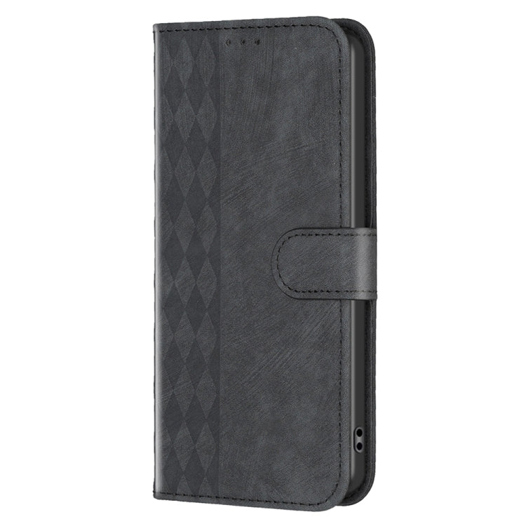 For Xiaomi Redmi 9C Plaid Embossed Leather Phone Case(Black) - Xiaomi Cases by buy2fix | Online Shopping UK | buy2fix