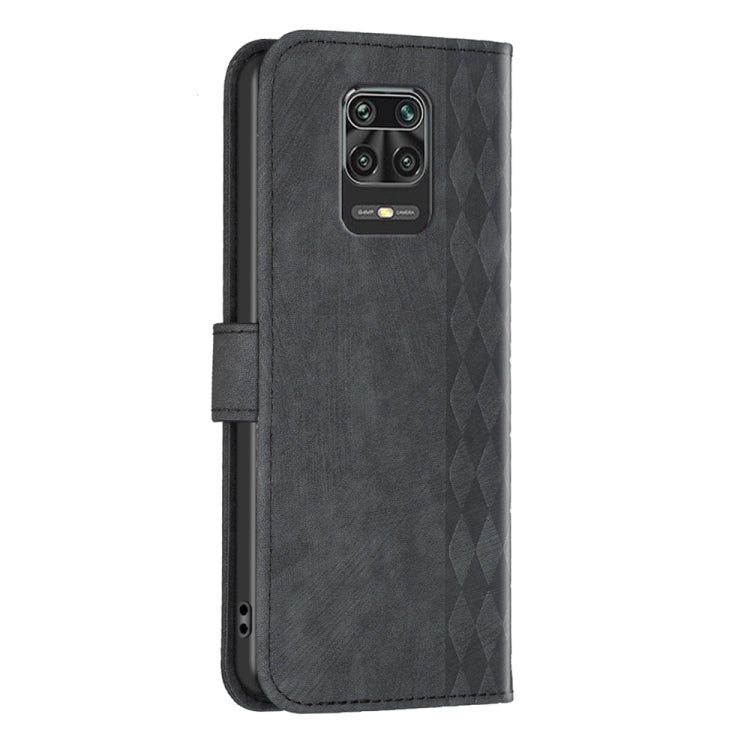 For Xiaomi Redmi Note 9 Pro Plaid Embossed Leather Phone Case(Black) - Xiaomi Cases by buy2fix | Online Shopping UK | buy2fix