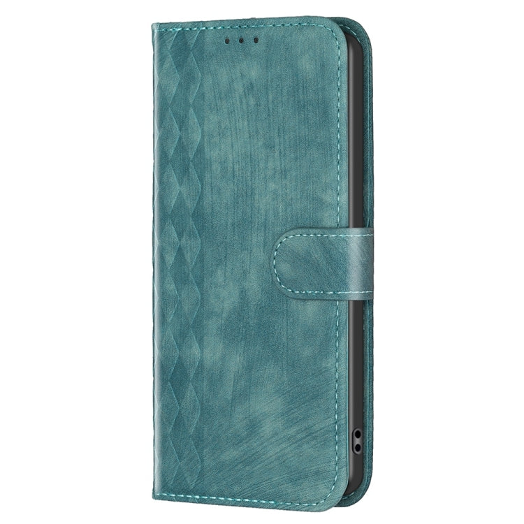 For Xiaomi Redmi Note 9 Plaid Embossed Leather Phone Case(Green) - Xiaomi Cases by buy2fix | Online Shopping UK | buy2fix