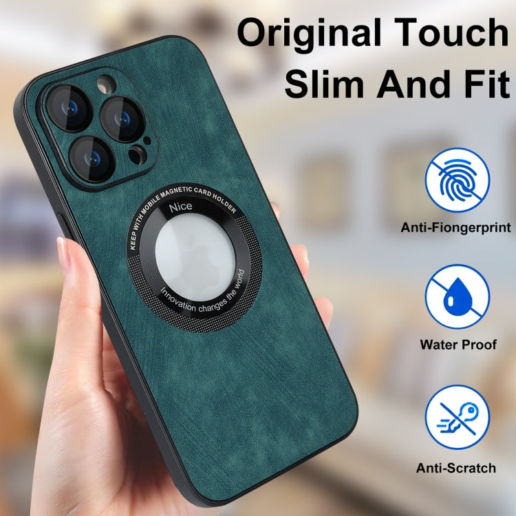 For iPhone 11 Pro Skin Feel Leather MagSafe Magnetic Phone Case(Green) - iPhone 11 Pro Cases by buy2fix | Online Shopping UK | buy2fix