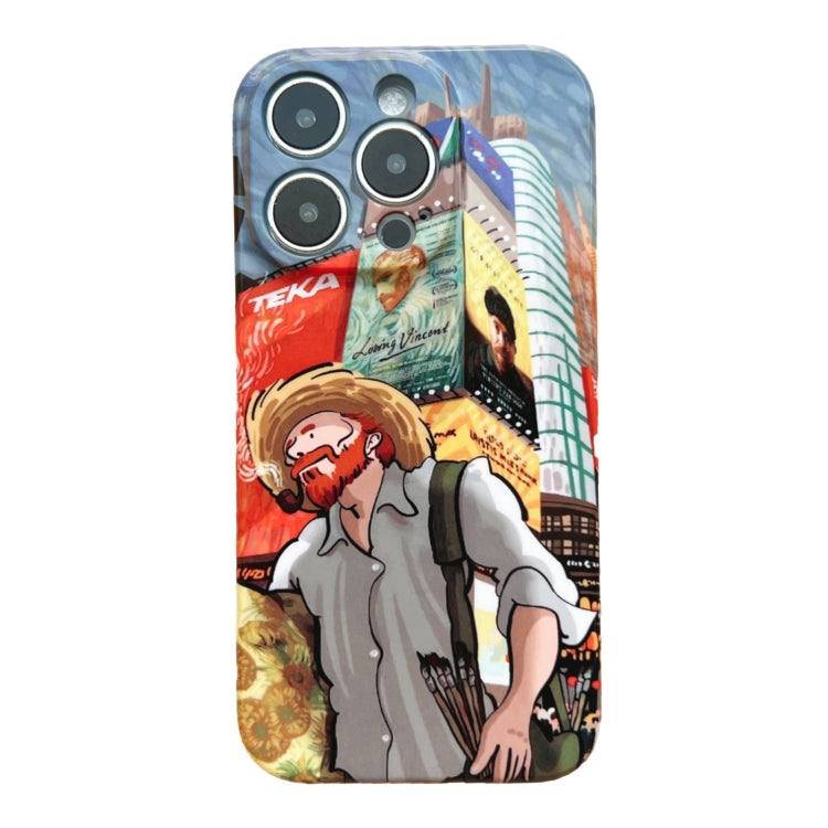 For iPhone 14 Pro Precise Hole Oil Painting Pattern PC Phone Case(Edifice) - iPhone 14 Pro Cases by buy2fix | Online Shopping UK | buy2fix