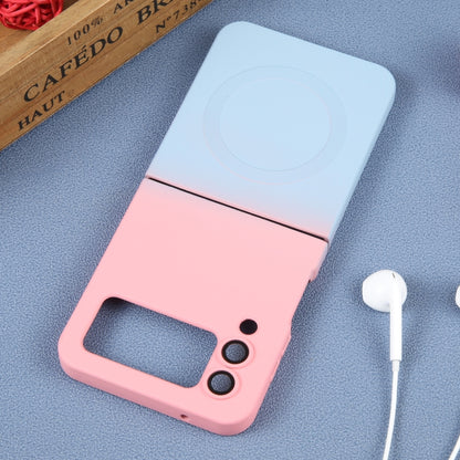 For Samsung Galaxy Z Flip4 Liquid TPU Silicone Gradient MagSafe Phone Case(Pink Blue) - Galaxy Z Flip4 5G Cases by buy2fix | Online Shopping UK | buy2fix