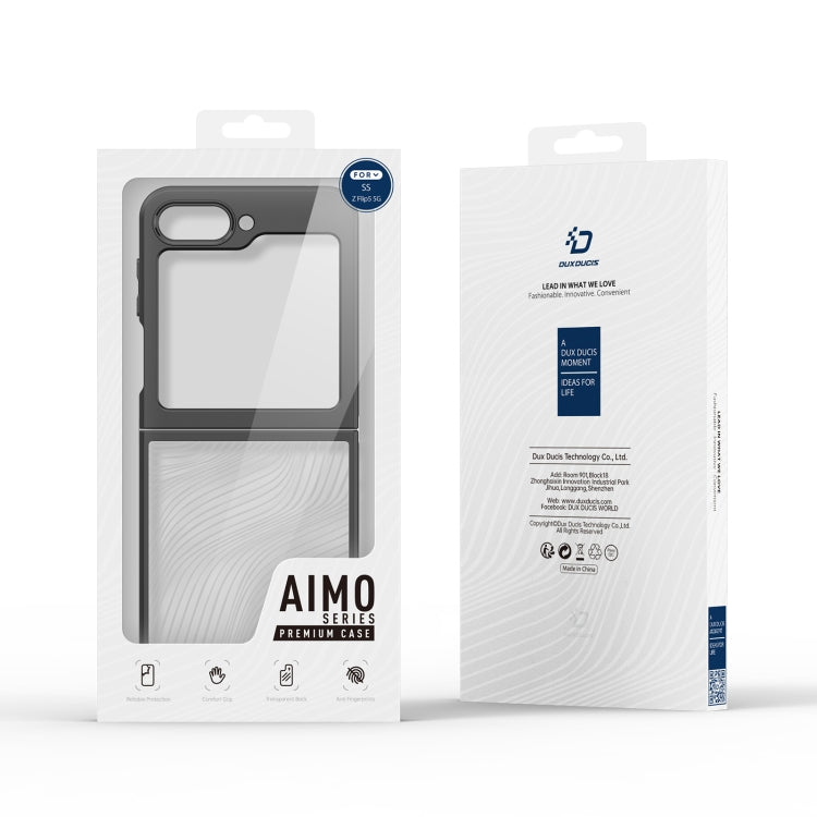 For Samsung Galaxy Z Flip5 5G DUX DUCIS Aimo Series TPU + PC Frosted Feel Phone Case(Black) - Galaxy Z Flip5 Cases by DUX DUCIS | Online Shopping UK | buy2fix