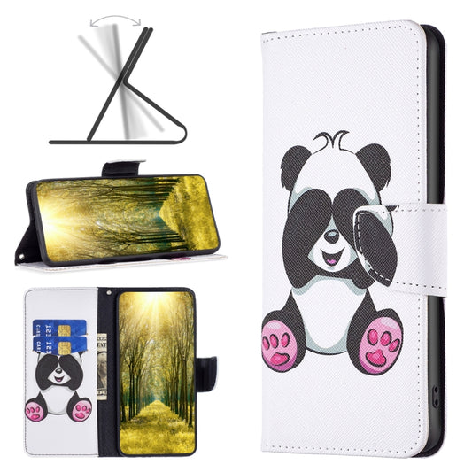 For Xiaomi Redmi 12 4G Colored Drawing Pattern Leather Phone Case(Panda) - Xiaomi Cases by buy2fix | Online Shopping UK | buy2fix