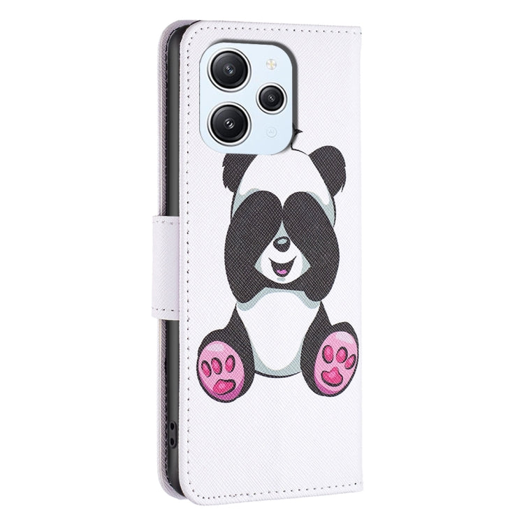 For Xiaomi Redmi 12 4G Colored Drawing Pattern Leather Phone Case(Panda) - Xiaomi Cases by buy2fix | Online Shopping UK | buy2fix