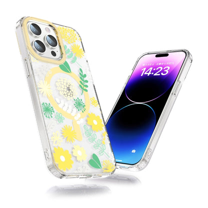 For iPhone 13 Pro Max MagSafe Magnetic TPU Phone Case(Yellow Chrysanthemum) - iPhone 13 Pro Max Cases by buy2fix | Online Shopping UK | buy2fix
