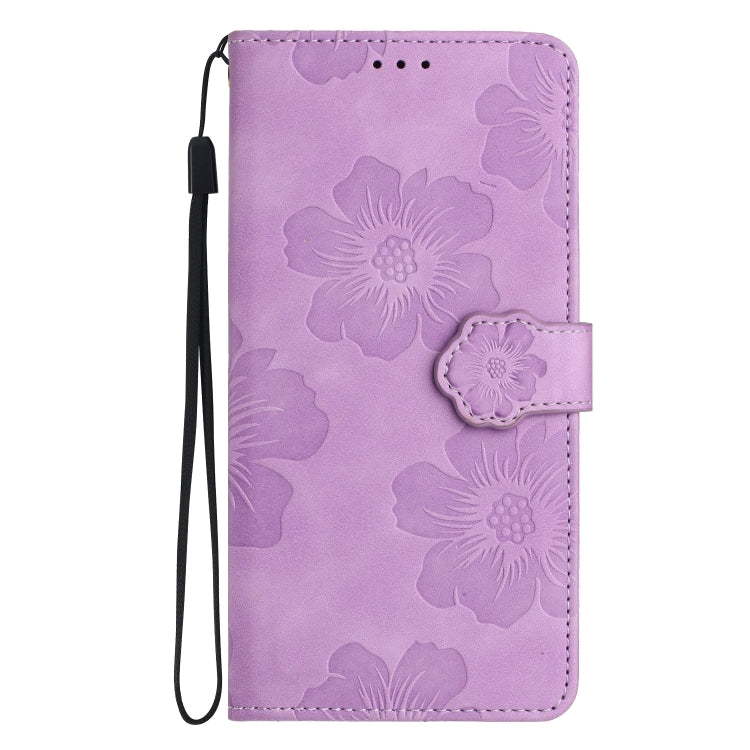 For Xiaomi Redmi Note 10 5G Flower Embossing Pattern Leather Phone Case(Purple) - Xiaomi Cases by buy2fix | Online Shopping UK | buy2fix