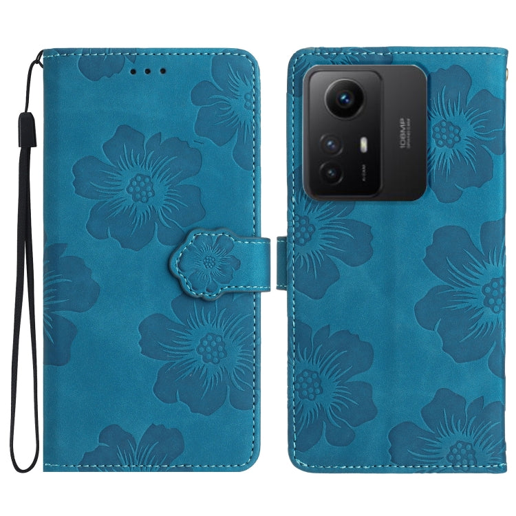 For Xiaomi Redmi Note 12S Flower Embossing Pattern Leather Phone Case(Blue) - Xiaomi Cases by buy2fix | Online Shopping UK | buy2fix