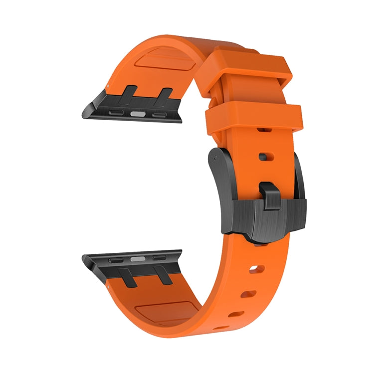 AP Silicone Watch Band For Apple Watch 7 41mm(Black Orange) - Watch Bands by buy2fix | Online Shopping UK | buy2fix