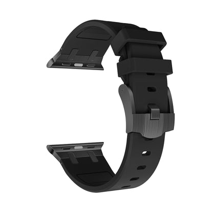 AP Silicone Watch Band For Apple Watch SE 2022 44mm(Black Black) - Watch Bands by buy2fix | Online Shopping UK | buy2fix