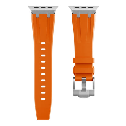 AP Silicone Watch Band For Apple Watch SE 2022 44mm(Silver Orange) - Watch Bands by buy2fix | Online Shopping UK | buy2fix