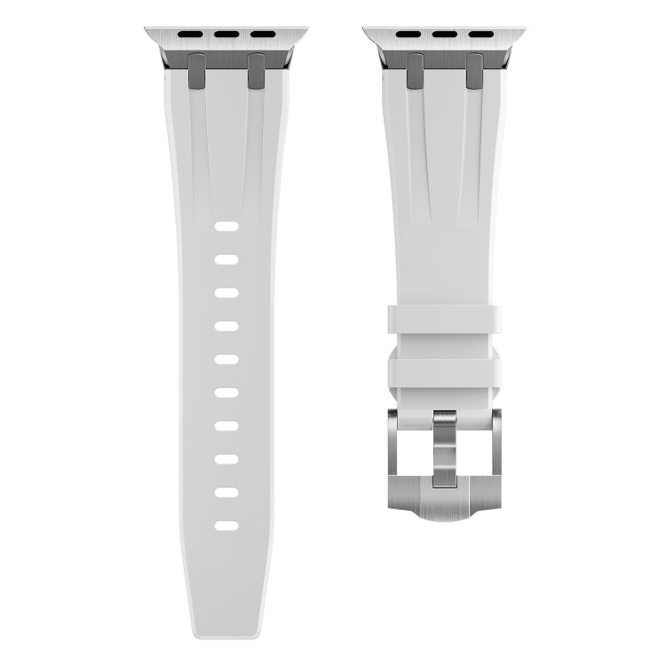 AP Silicone Watch Band For Apple Watch SE 2023 44mm(Silver White) - Watch Bands by buy2fix | Online Shopping UK | buy2fix