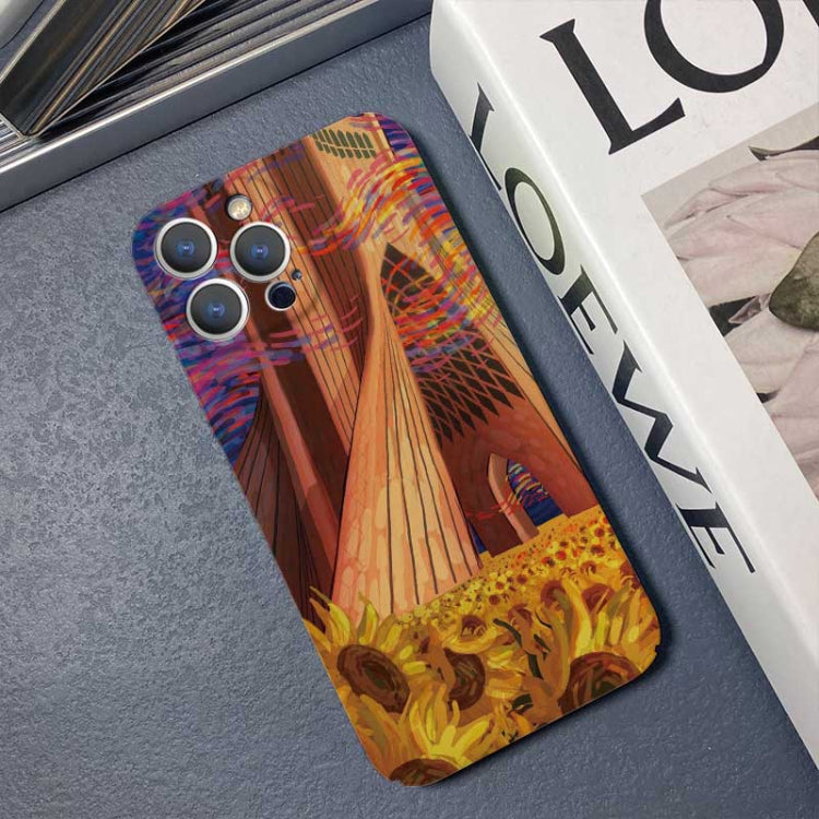 For iPhone SE 2022 / 2020 / 8 / 7 Precise Hole Oil Painting Pattern PC Phone Case(Architectural Painting) - iPhone SE 2022 / 2020 / 8 / 7 Cases by buy2fix | Online Shopping UK | buy2fix