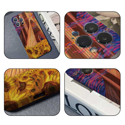 For iPhone SE 2022 / 2020 / 8 / 7 Precise Hole Oil Painting Pattern PC Phone Case(Architectural Painting) - iPhone SE 2022 / 2020 / 8 / 7 Cases by buy2fix | Online Shopping UK | buy2fix