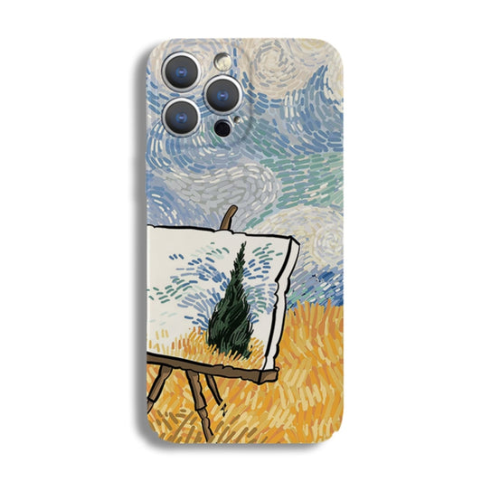 For iPhone 8 Plus / 7 Plus Precise Hole Oil Painting Pattern PC Phone Case(Landscape Painting) - More iPhone Cases by buy2fix | Online Shopping UK | buy2fix