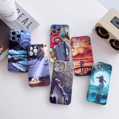 For iPhone XS Max Precise Hole Oil Painting Pattern PC Phone Case(Thinker) - More iPhone Cases by buy2fix | Online Shopping UK | buy2fix