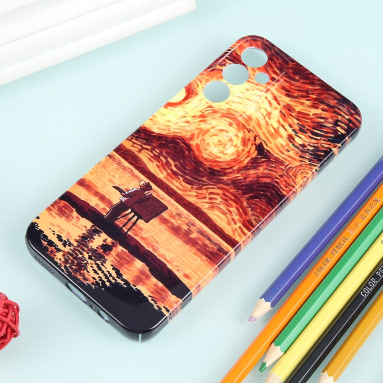 For Samsung Galaxy S22+ 5G Precise Hole Oil Painting Pattern PC Phone Case(Sunset) - Galaxy S22+ 5G Cases by buy2fix | Online Shopping UK | buy2fix