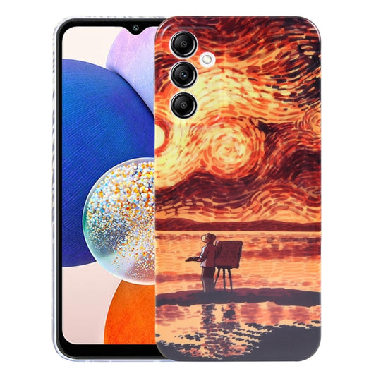 For Samsung Galaxy A14 5G Precise Hole Oil Painting Pattern PC Phone Case(Sunset) - Galaxy Phone Cases by buy2fix | Online Shopping UK | buy2fix