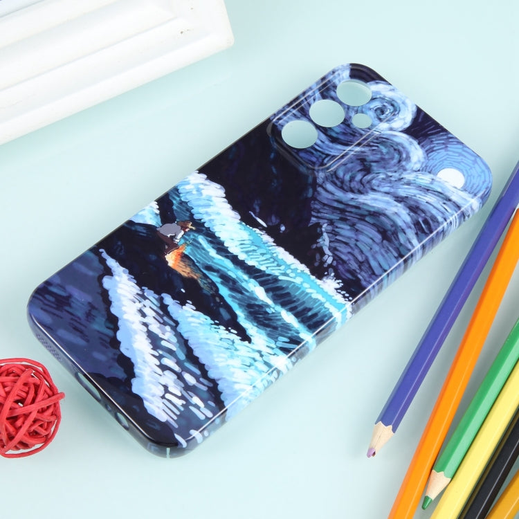 For Samsung Galaxy A34 5G Precise Hole Oil Painting Pattern PC Phone Case(Sea Wave) - Galaxy Phone Cases by buy2fix | Online Shopping UK | buy2fix