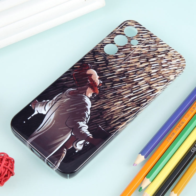 For Samsung Galaxy A54 5G Precise Hole Oil Painting Pattern PC Phone Case(Rain) - Galaxy Phone Cases by buy2fix | Online Shopping UK | buy2fix