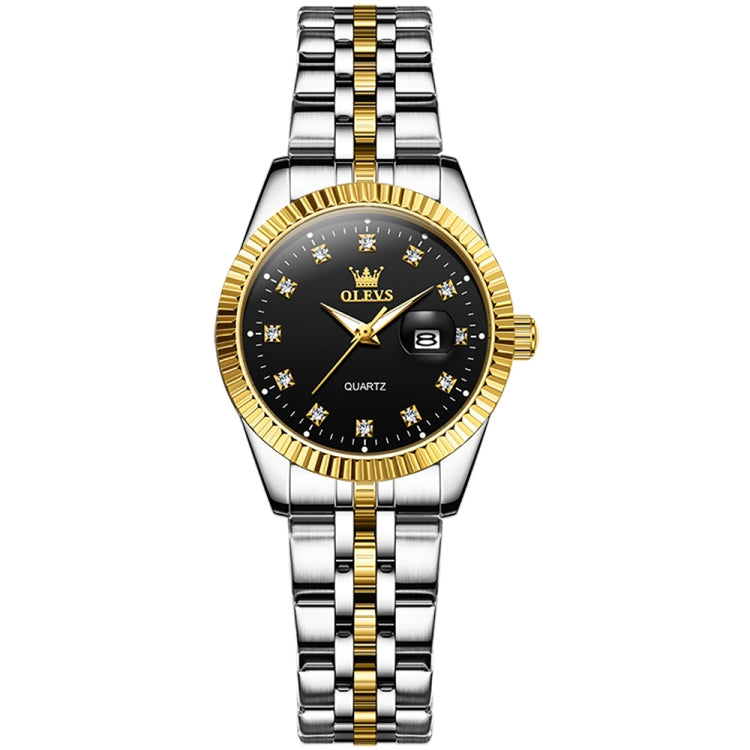 OLEVS 5526 Women Diamond Set Luminous Waterproof Quartz Watch(Black) - Metal Strap Watches by OLEVS | Online Shopping UK | buy2fix